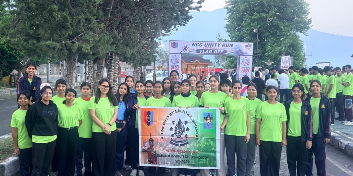 NIT Srinagar NCC Cadets Shine at ‘Run with Pride – Run for India’ event