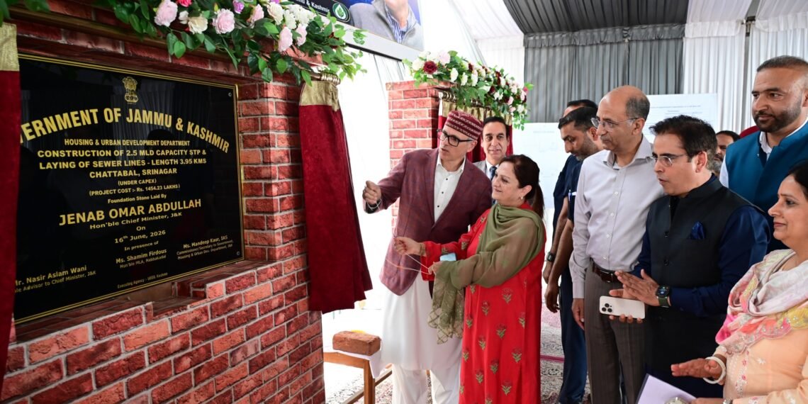 CM Omar Abdullah lays foundation stones for two major sewerage infrastructure projects in Srinagar