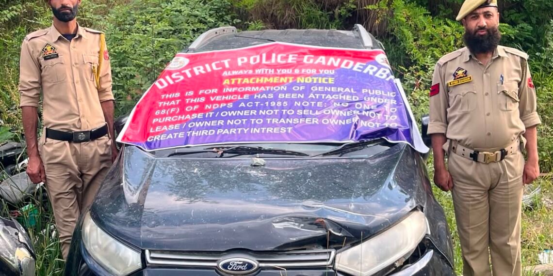 Ganderbal Police Attaches Vehicle Of Drug Peddler Worth 3.50 Lakhs Under NDPS Act.