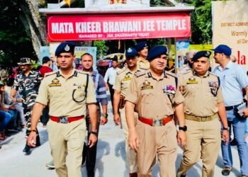 IGP KASHMIR SHRI V.K. BIRDI-IPS REVIEWS SECURITY ARRANGEMENTS AT KHEER BHAWANI TEMPLE AHEAD OF MATA KHEER BHAWANI MELA-2026.