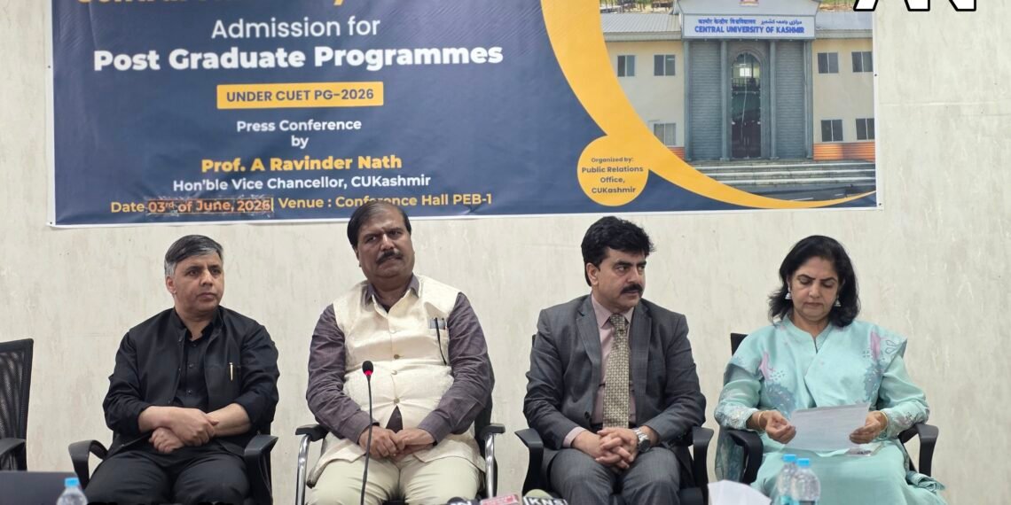 CUKashmir VC highlights academic expansion, student support schemes Ganderbal, June 3: Central University of Kashmir