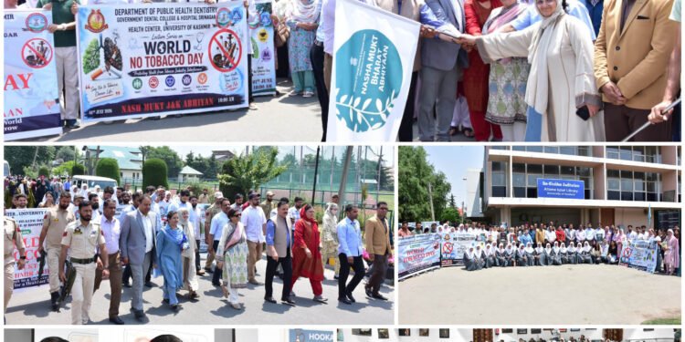 KU flags off walkathon on World No Tobacco Day, holds lecture series under Nasha Mukt J&K Abhiyaan