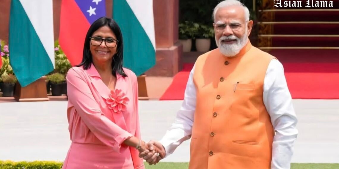 Prime Minister Narendra Modi on Thursday held talks with Venezuelan Vice President Delcy Rodriguez