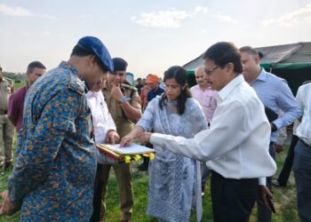 Chandraker Bharti inspects proposed site for NDRF Battalion Headquarters at Bela Manohar, Samba