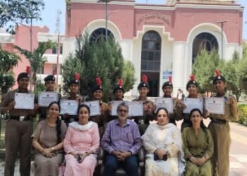 GCW Parade Ground NCC Cadets felicitated for outstanding participation in National Camps