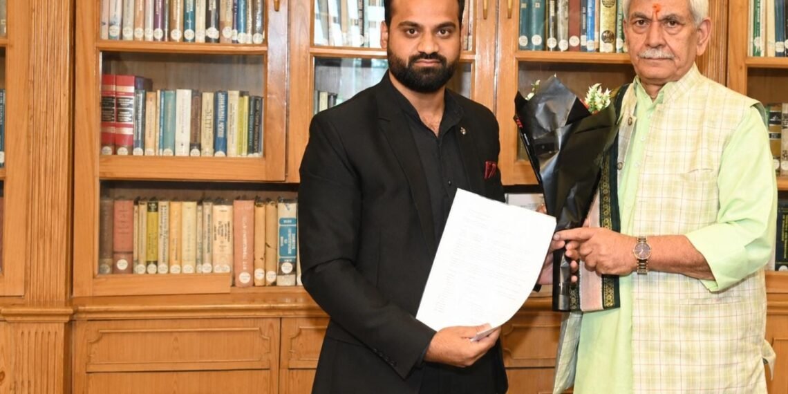Social Activist Muzamil Mehmood Calls on Lt Governor Shri Manoj Sinha, at Lok Bhavan, Srinagar, and Submits Memorandum on Key Public Issues