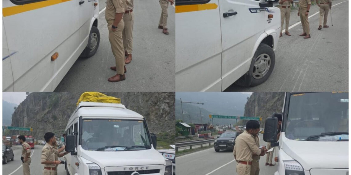 MVD Ramban conducts enforcement drive at Seri, E-Challans 13 Vehicles, seizes 1 vehicle for MV Act Violations