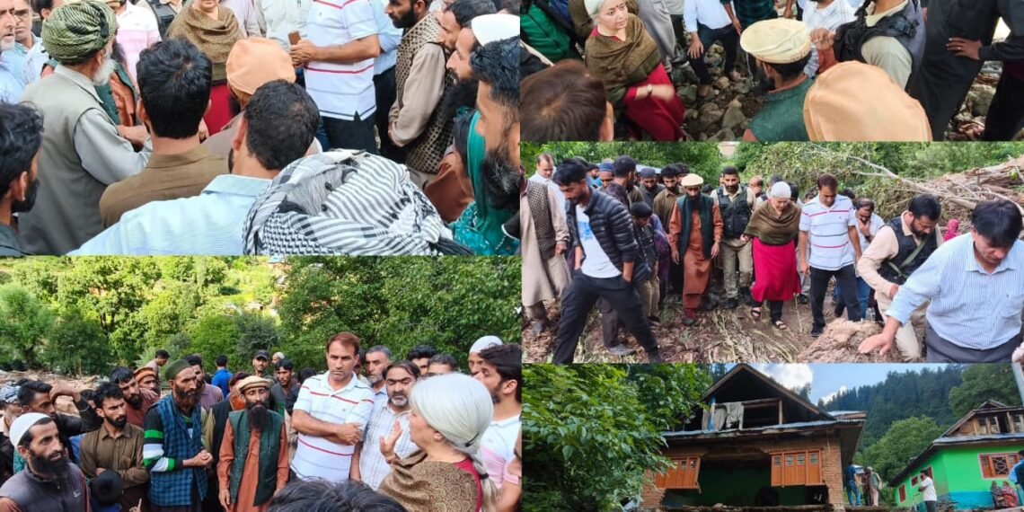 DC Bandipora visits Surrinder to assess rain, flash flood damage; reviews response measures