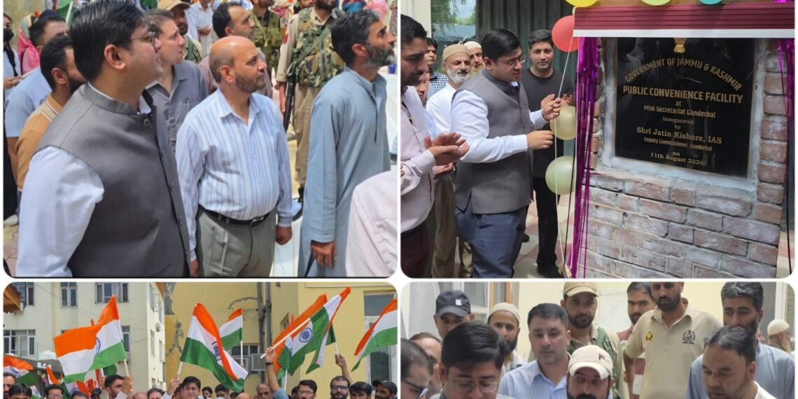DC Ganderbal Inaugurates Public Lavatory Block at Mini Secretariat, Leads Cleanliness Drive Under Har Ghar Tiranga
