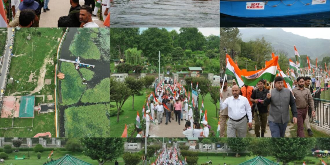 Manasbal Lake Comes Alive in Tricolour as Mega Shikara Rally Held under ‘Har Ghar Tiranga’ Campaign