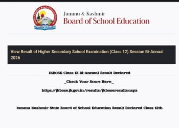 JKBOSE Class 12 Bi-Annual Result Declared