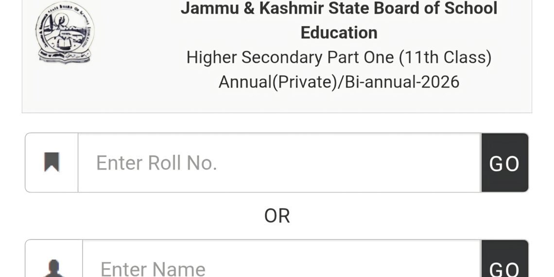 JKBOSE 11th Result 2026 (Annual Pvt/Bi-Annual) Declared