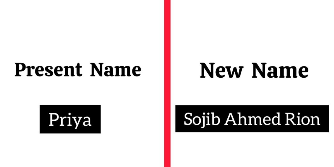 Request for Page Name Change from “Priya” to “Sojib Ahmed Rion”